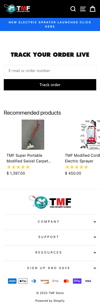 TMF Tracking page normal